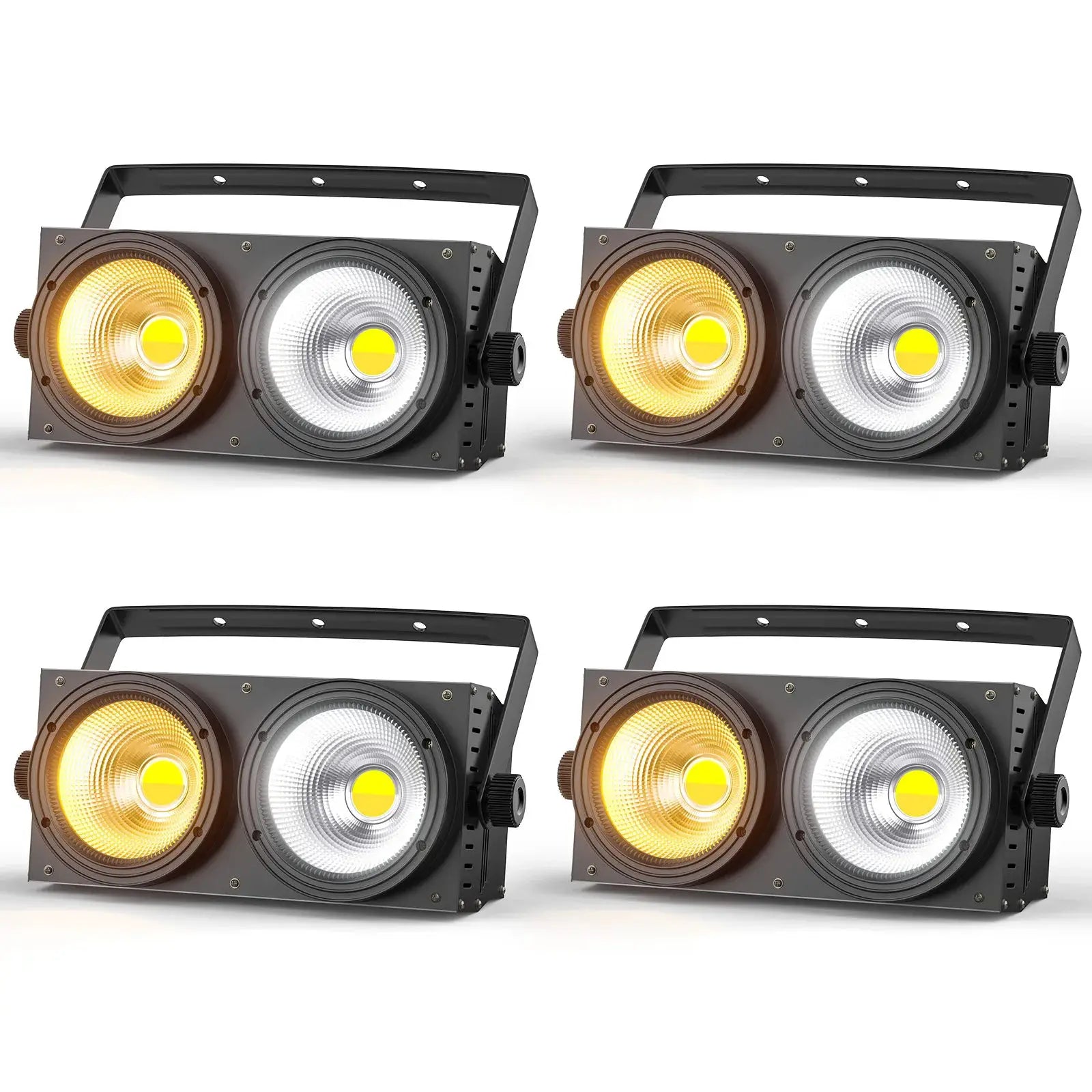 U'King 4PCS 200W COB Par Light 2x100W Blinder Lighting 2 Eyes LED 2IN1 COB Cool Warm White Lighting Party Bar DMX Stage Lighting by Beastly Survival Outlet