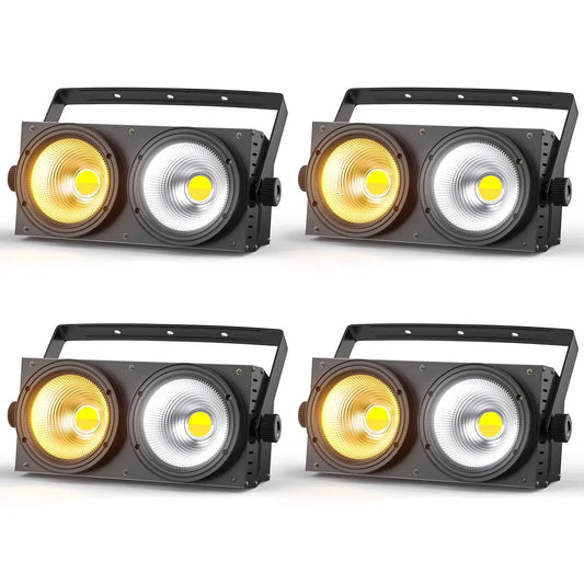 U'King 4PCS 200W COB Par Light 2x100W Blinder Lighting 2 Eyes LED 2IN1 COB Cool Warm White Lighting Party Bar DMX Stage Lighting by Beastly Survival Outlet