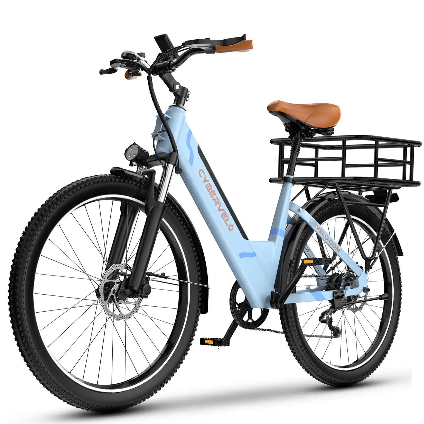 Cybervelo 1000W Peak 26" Electric Bike Adults 80Miles Removable Battery 7-Speed Ebike Beach Snow Commute E Bicycle for Men Women EK2 by Beastly Survival Outlet