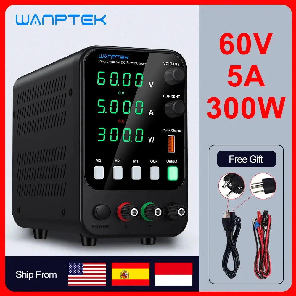Wanptek Adjustable DC Power Supply 30V 10A LED Lab Bench Power Source Stabilized Switch Power Supply Voltage Regulator 60V 5A by Beastly Survival Outlet