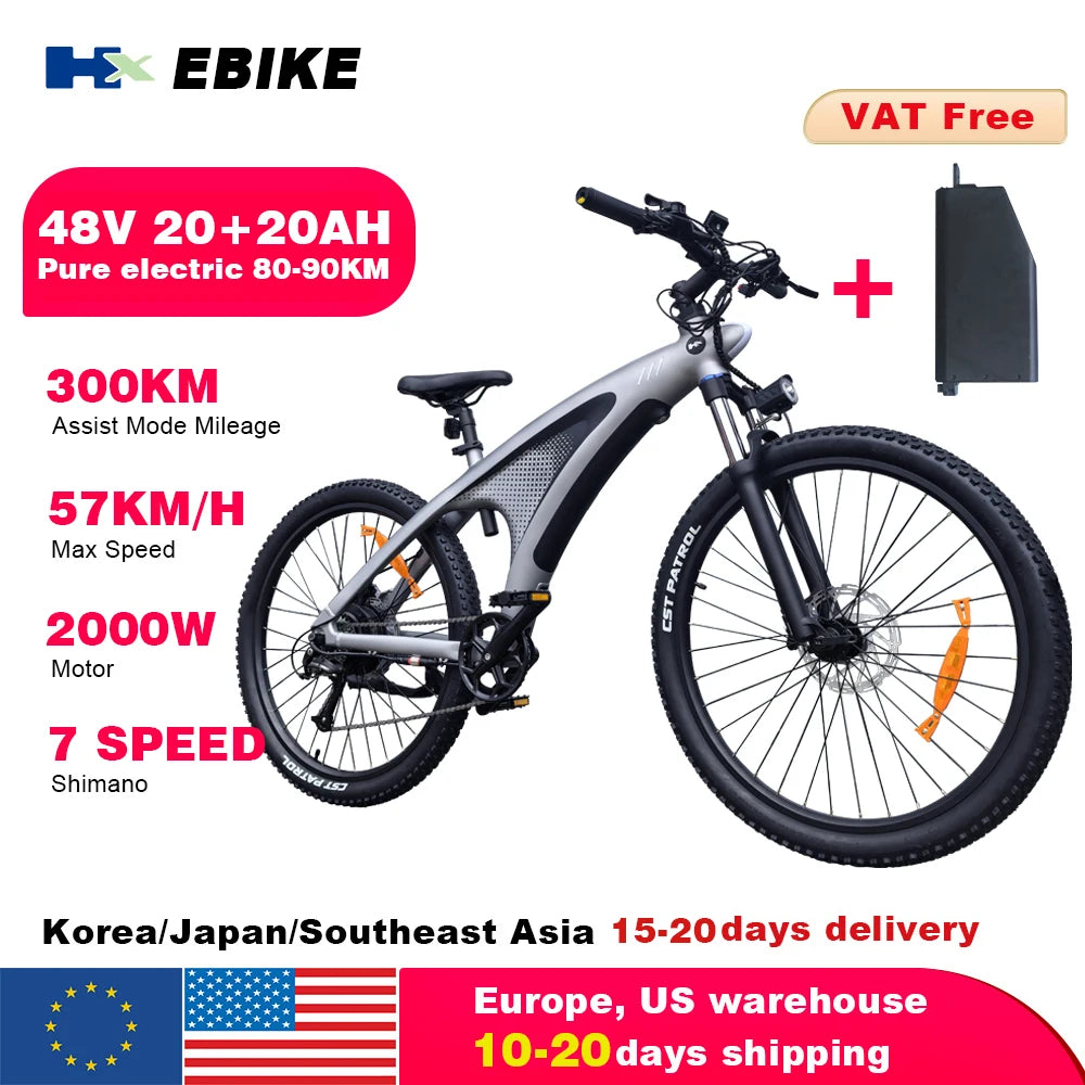 HX Q5 2000W Electric Mountain Ebike 27.5 Inch Off Road