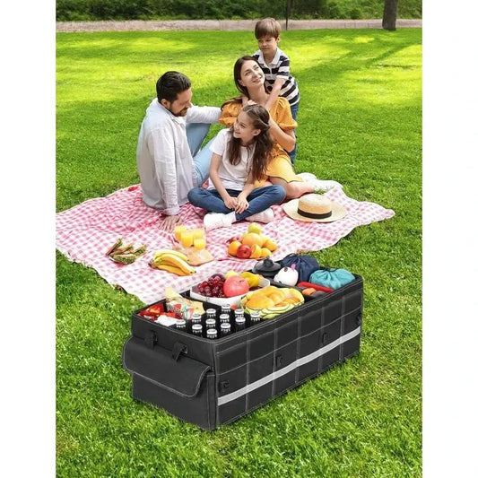 Car Trunk Organizer SUV 75L Collapsible Quad Compartment Pro by Beastly Survival Outlet