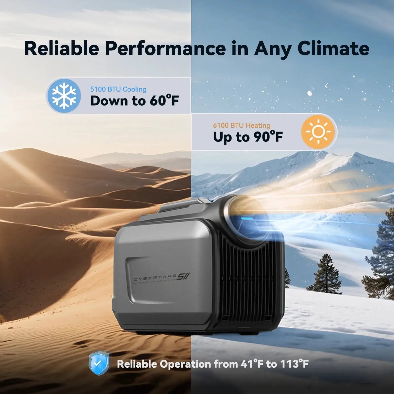 CYBERTAKE S2 Pro Portable Air Conditioner, All-in-One Cooling & Heating Unit for Camping, RV, Tent, Home & Outdoor Adventures by Beastly Survival Outlet