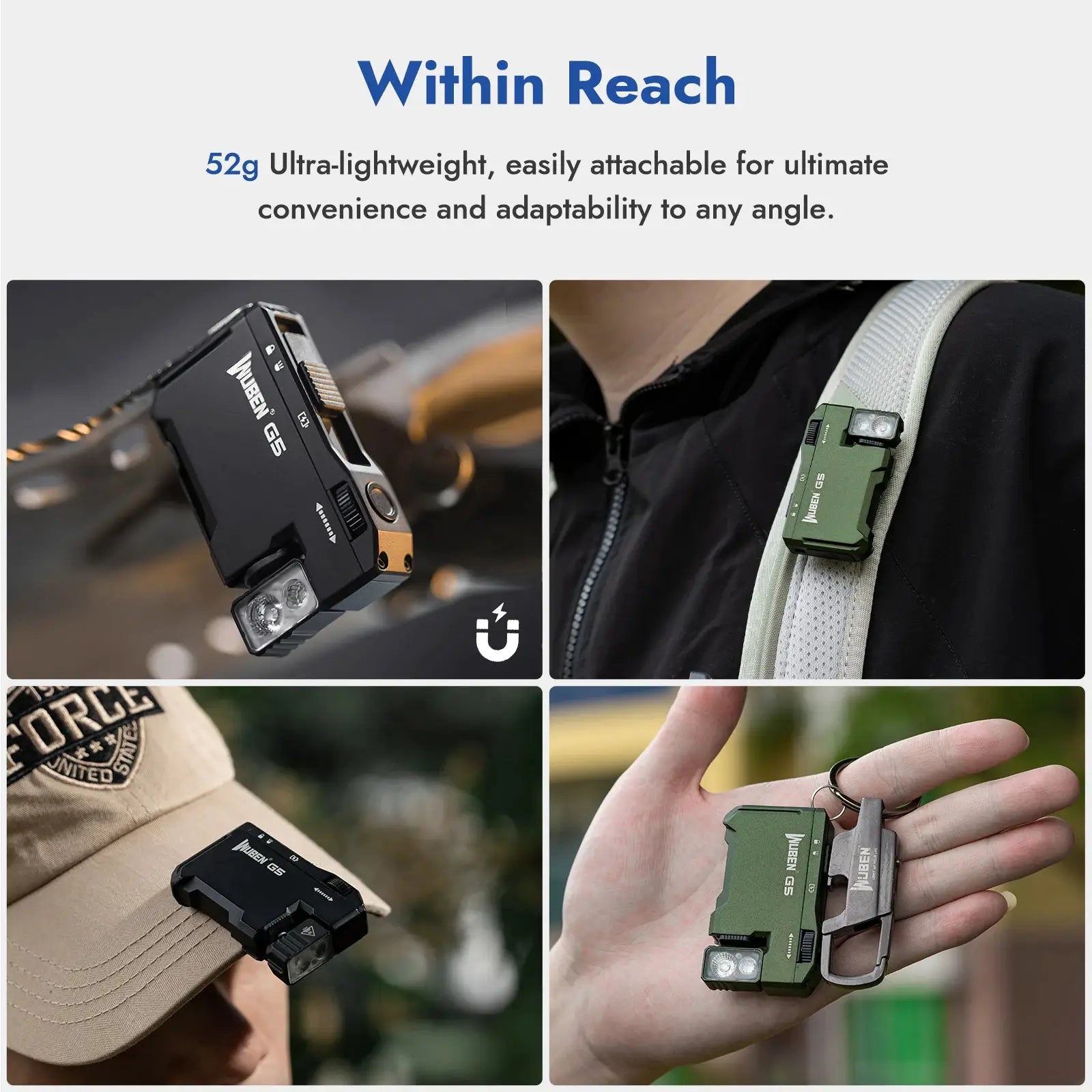 Wuben G5 Rechargeable EDC Flashlight 400 Lumens Dual RGB LED by Beastly Survival Outlet
