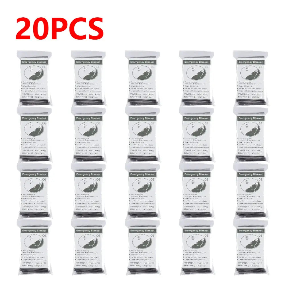 1-20pcs Emergency Mylar Thermal Blanket Foil Space Blanket Designed for NASA Body Warmer Outdoor First Aid Camping Hiking Travel by Beastly Survival Outlet