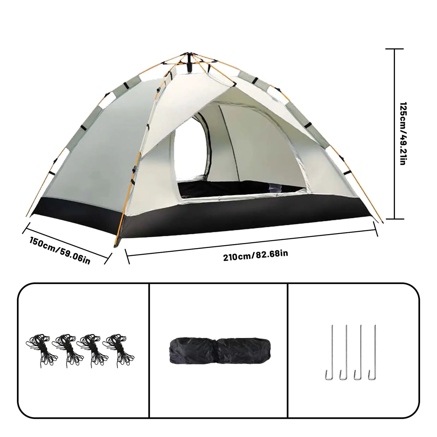 Small Silver Compact Auto-Tent - Quick 60-Second Setup Sunshade for 3-4 People, All-Weather & Portable by Beastly Survival Outlet