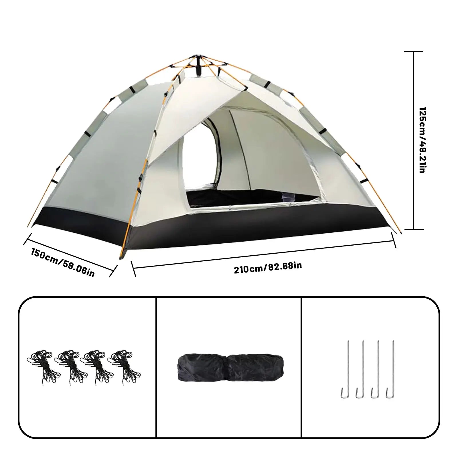 Small Silver Compact Auto-Tent - Quick 60-Second Setup Sunshade for 3-4 People, All-Weather & Portable by Beastly Survival Outlet