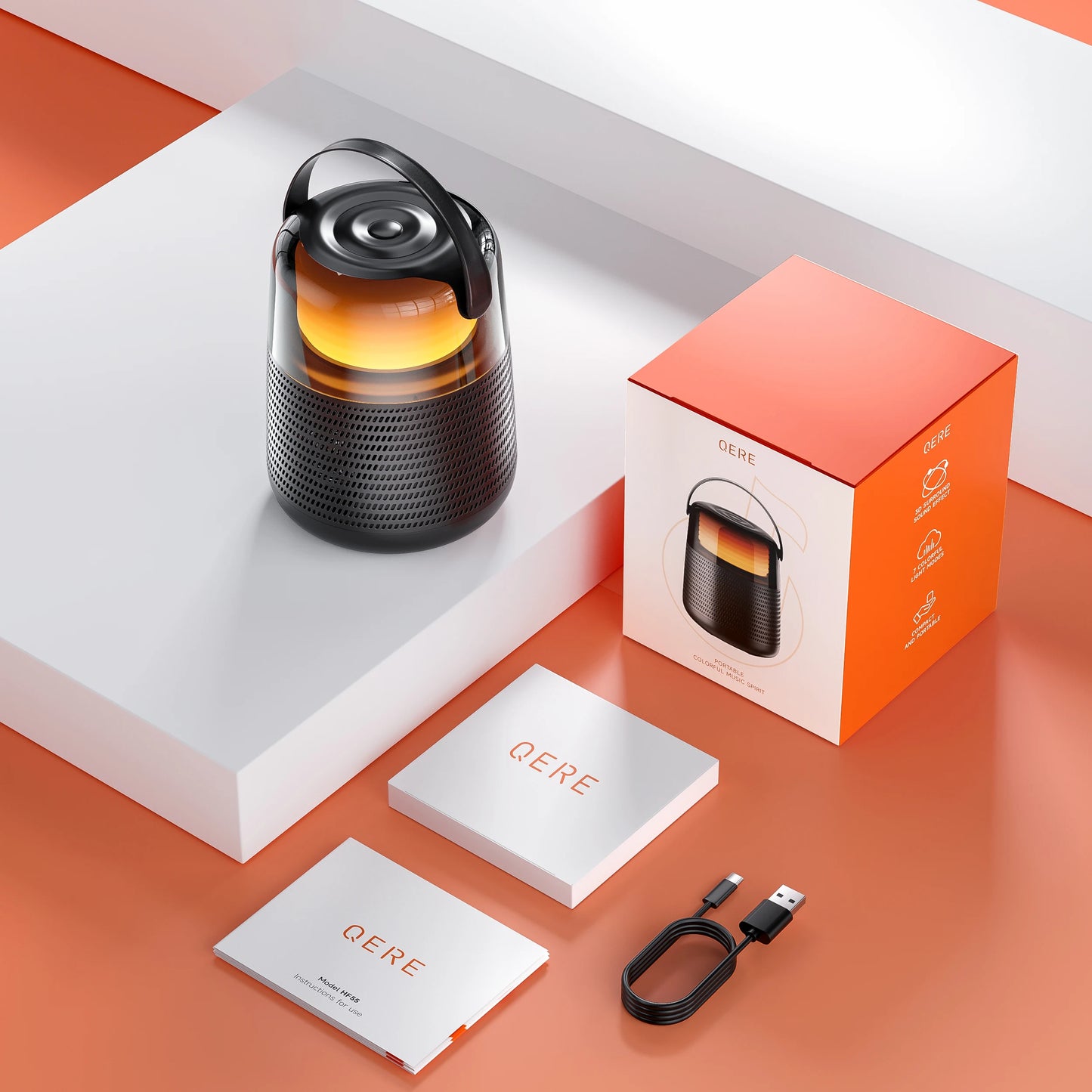 QERE HF55 Bluetooth Speaker HiRes Wireless 20W IPX5 Portable