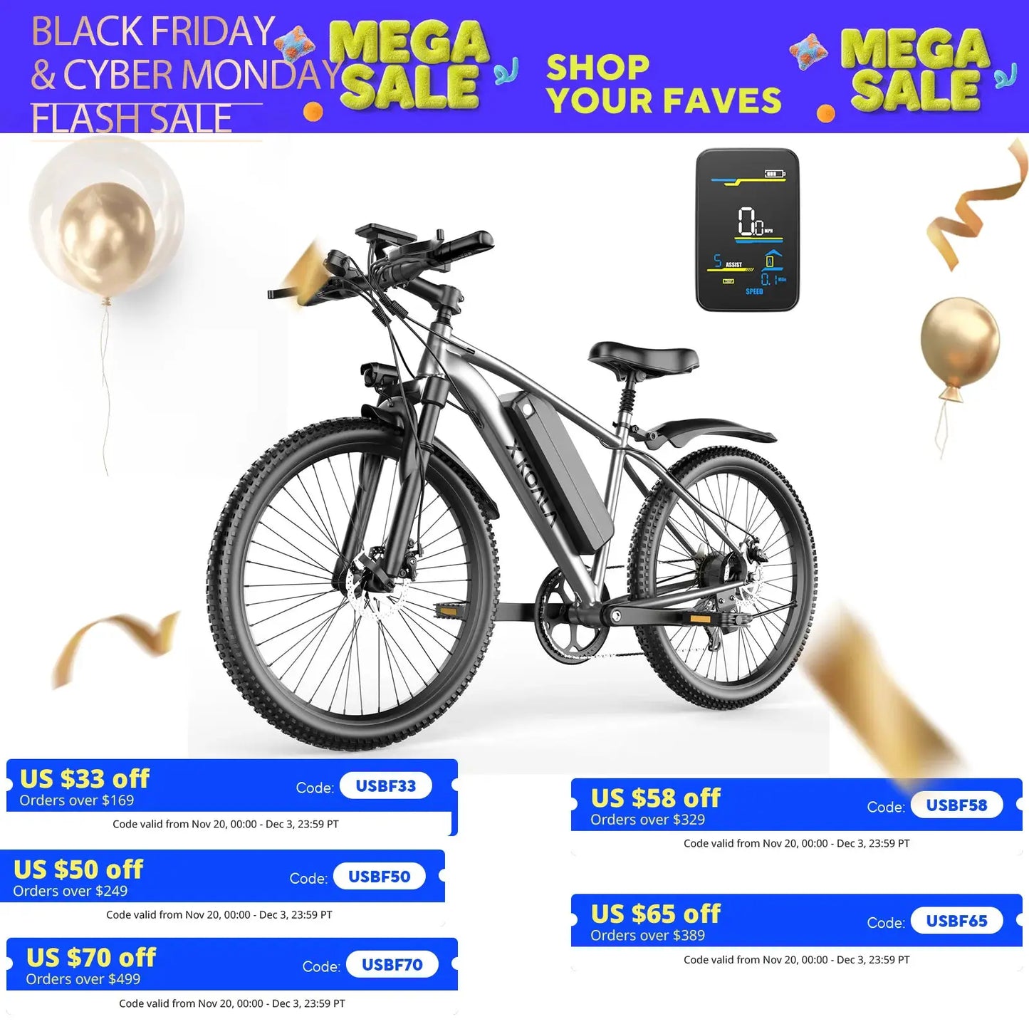 26 Inch Electric Bike for Adults 1000W Peak Motor 25MPH ProX by Beastly Survival Outlet