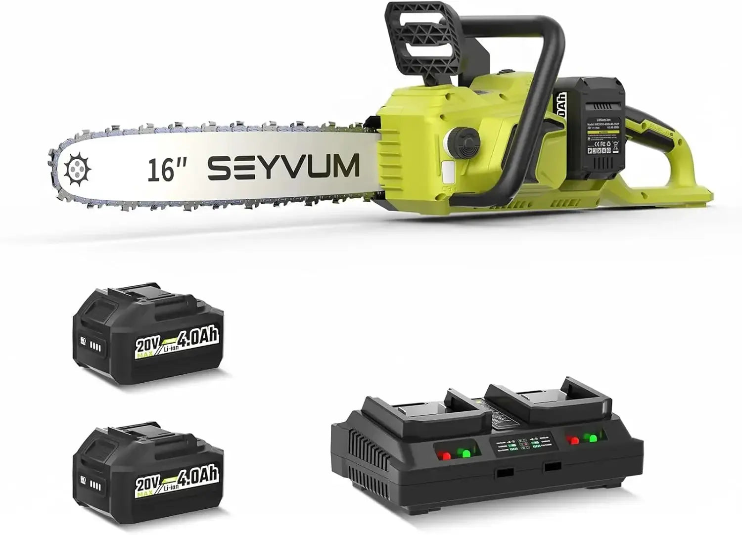 Cordless 40V 16 Inch Chainsaw with 2 x 4.0Ah Batteries, Electric Chain Saw with Tool-free Chain Tension, Auto Oiling, Heavy-Duty by Beastly Survival Outlet