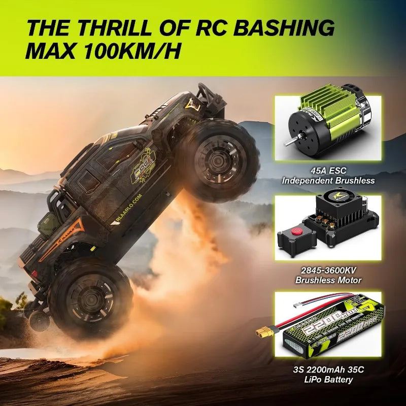 Brushless Fast RC Cars for Adults Top Speed 60 MPH Off Road Truck