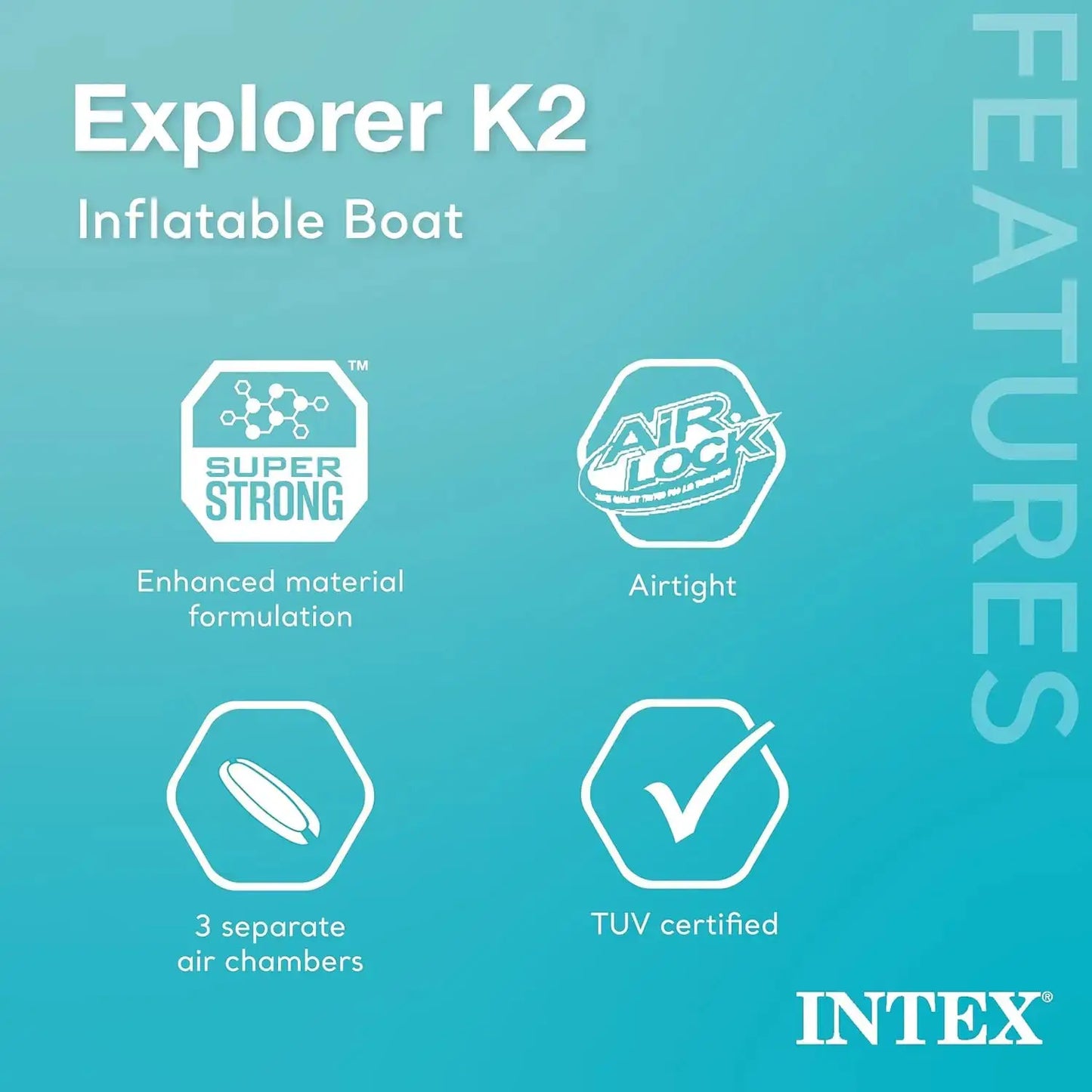 68307EP Explorer K2 Inflatable Kayak Set: Deluxe 86in Kayak Paddles and High-Output Pump – Adjustable Seats with, Custom by Beastly Survival Outlet