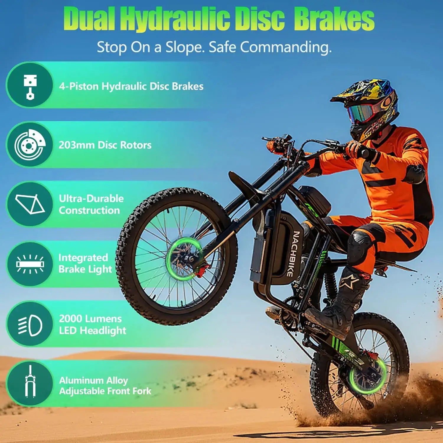 R3 50MPH Electric Dirt Bike 60V25Ah 1200Wh Battery 6000W Electric Bike Max 50Miles Ebike 19" Motorcycle Dual Hydraulic Brake by Beastly Survival Outlet