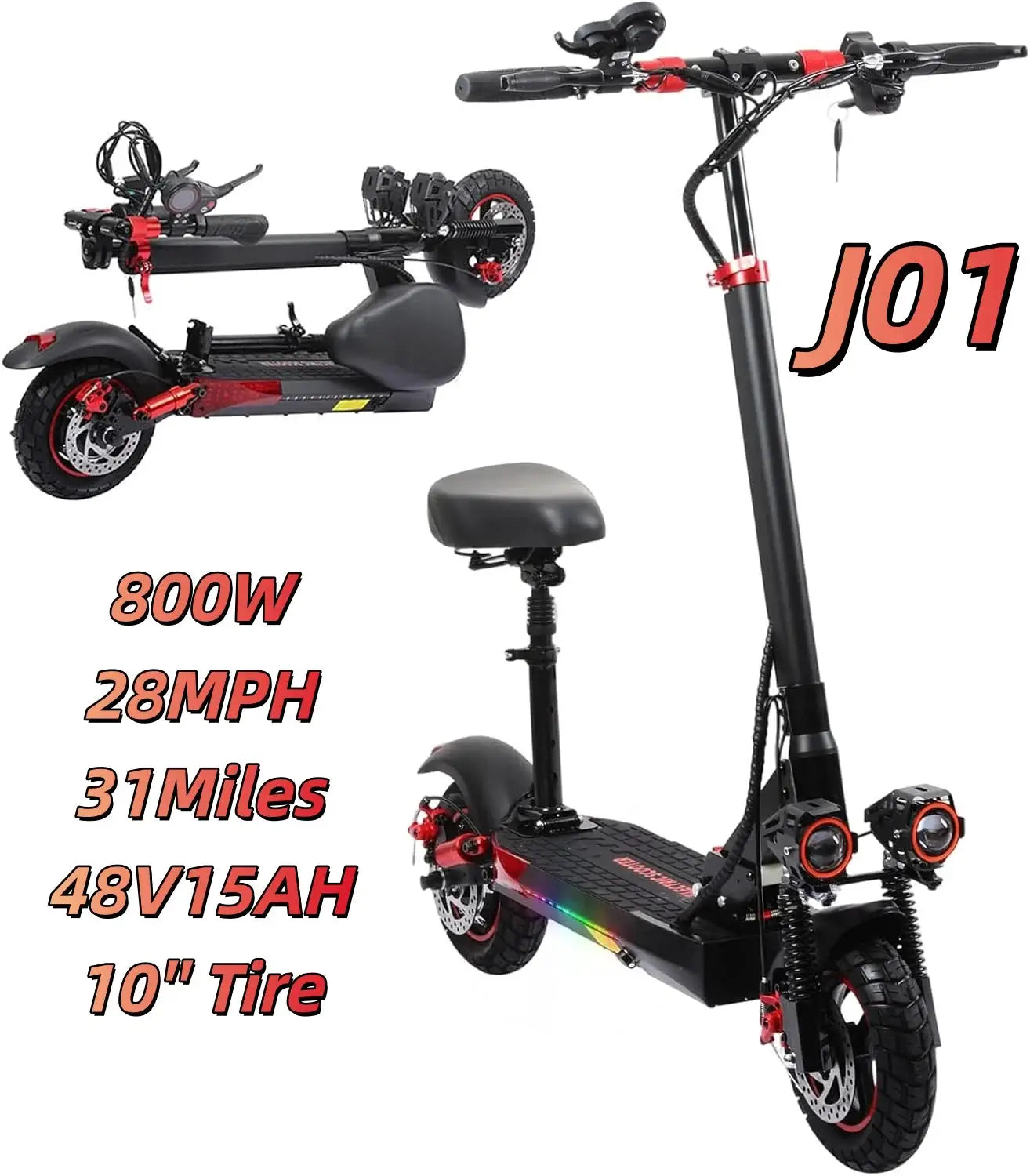 EOEOTWO 1200W Off Road Electric Scooter for Adults 48V Long Range E-Scooter 30MPH Fast Speed 11" Tubeless Tire Foldable Kick Scooter by Beastly Survival Outlet