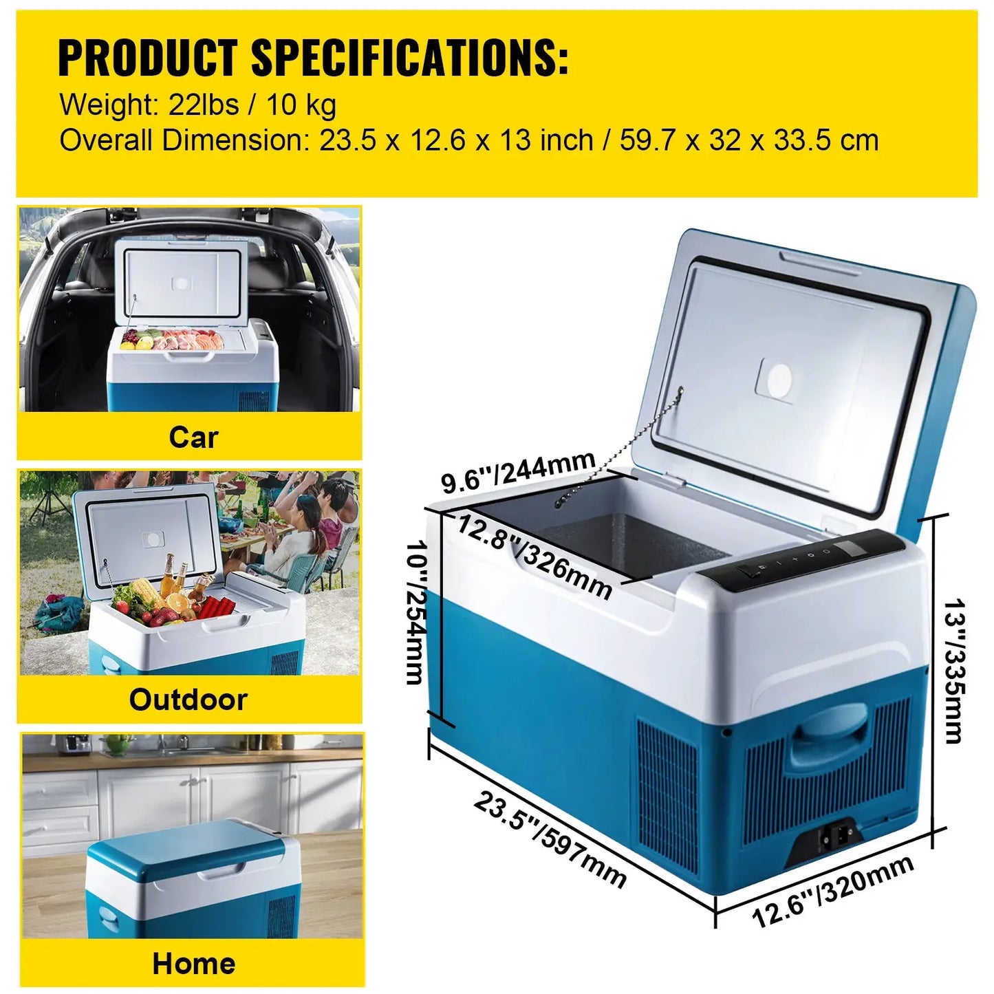 VEVOR Portable Car Refrigerator Freezer 20L-55L For Camping by Beastly Survival Outlet