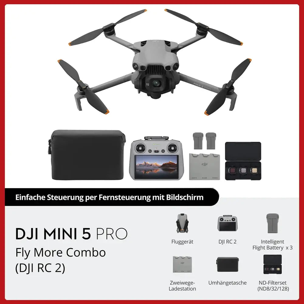 DJI Mini 5 Pro Camera Drones Ultra-Light Foldable Mini 5 Pro Drone with 1-Inch CMOS 4K Camera Omnidirectional Obstacle Sensing ActiveTrack 360° 225° Gimbal 20km Transmission for Beginners by Beastly Survival Outlet
