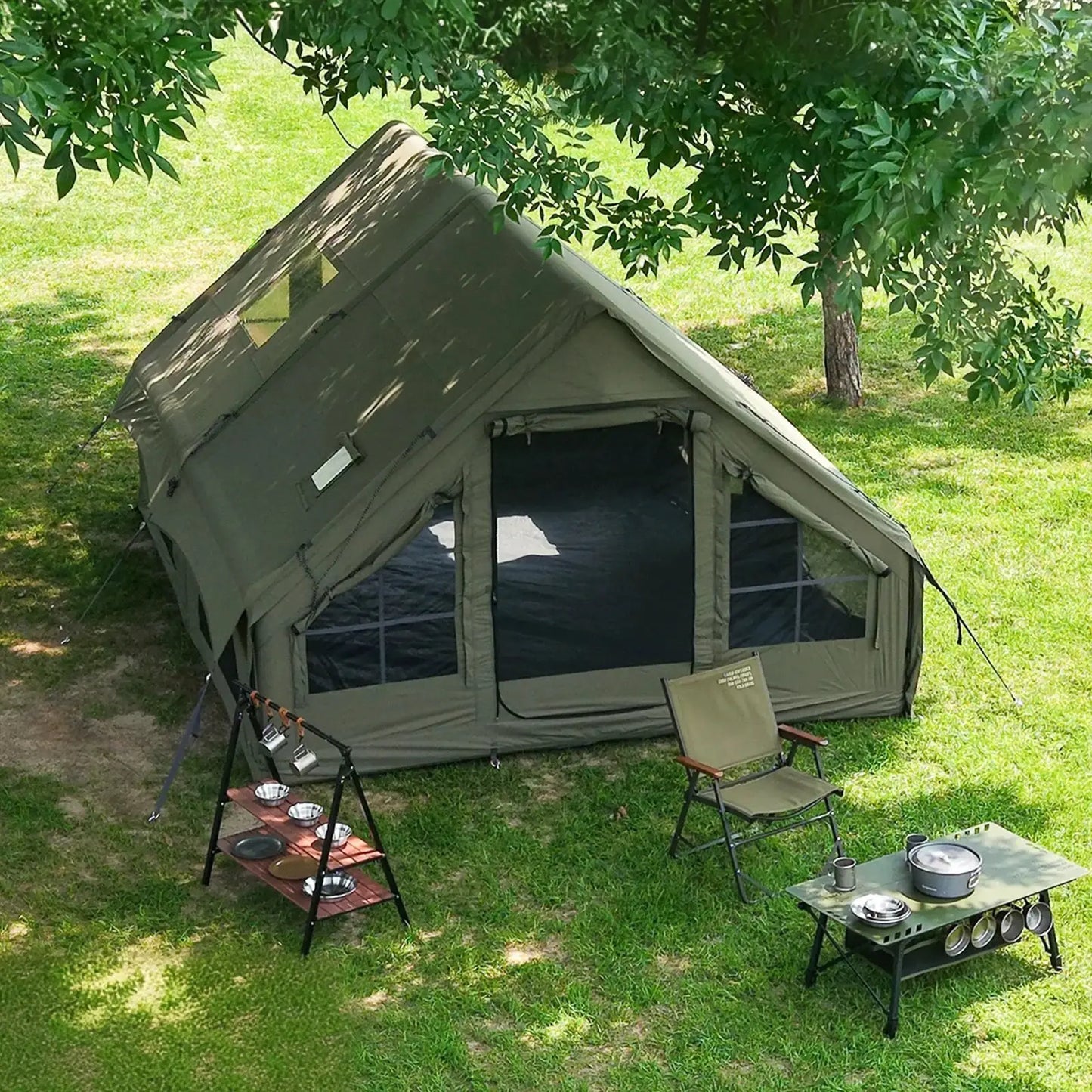 Army Green Inflatable 4 Season Camping Tent Chimney Air Vent by Beastly Survival Outlet