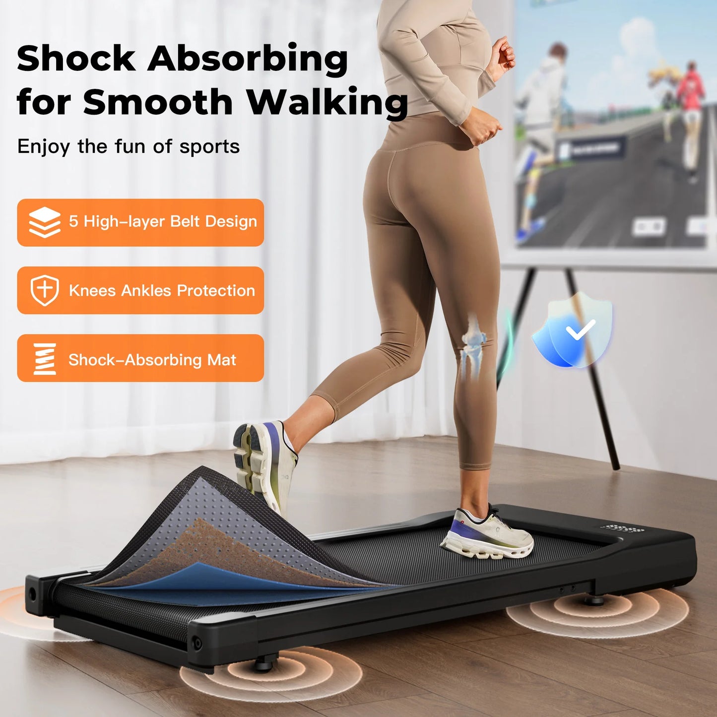 Walking Pad Under Desk Treadmill 2 In 1 With Remote Display
