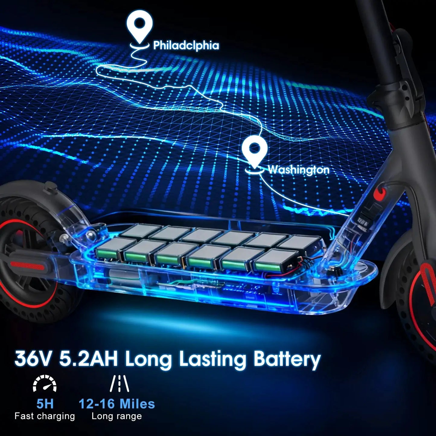 350W Electric Scooter for Adults 19mph Top Speed 21 Miles Max Range Foldable E-Scooter with 8.5'' Tires Double Shock System APP Control by Beastly Survival Outlet