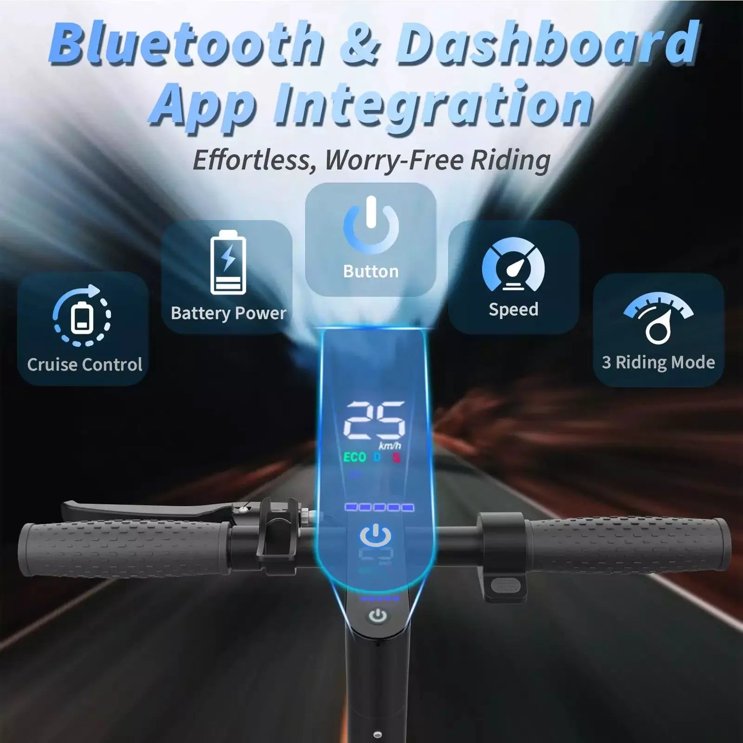 8.5'' LADPED LP07 Electric Scooter 350W 19mph Max Speed APP Smart Control Dual Suspension 23miles Max Range For City Commuter by Beastly Survival Outlet