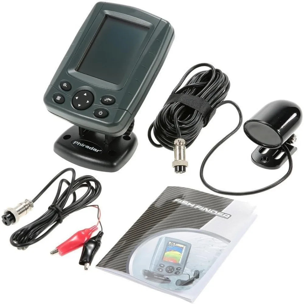 Color LCD Boat Fish Finder Dual 200KHz 83KHz Sonar 80M