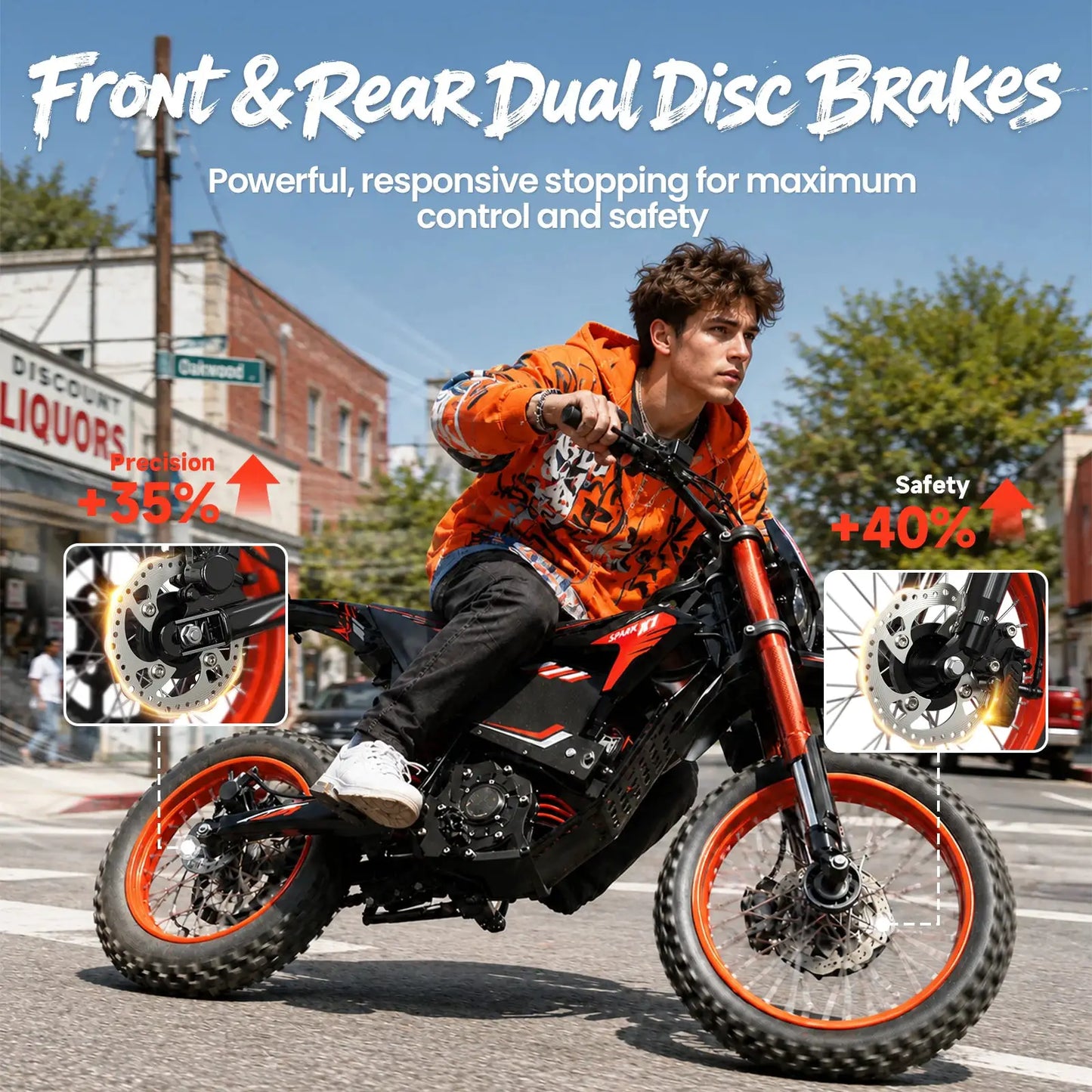 QRONGE X1 Spark Electric Dirt Bike for Teens Adults 4500W Peak Electric Motorcycle 60V 28.8Ah E-Dirt Bike 60 Mile Range E-Bike + 1 Year Warranty by Beastly Survival Outlet