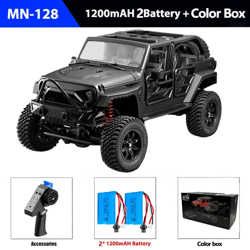 MN128 Twelfth Scale RC Crawler With LED Light 2.4G Vehicle