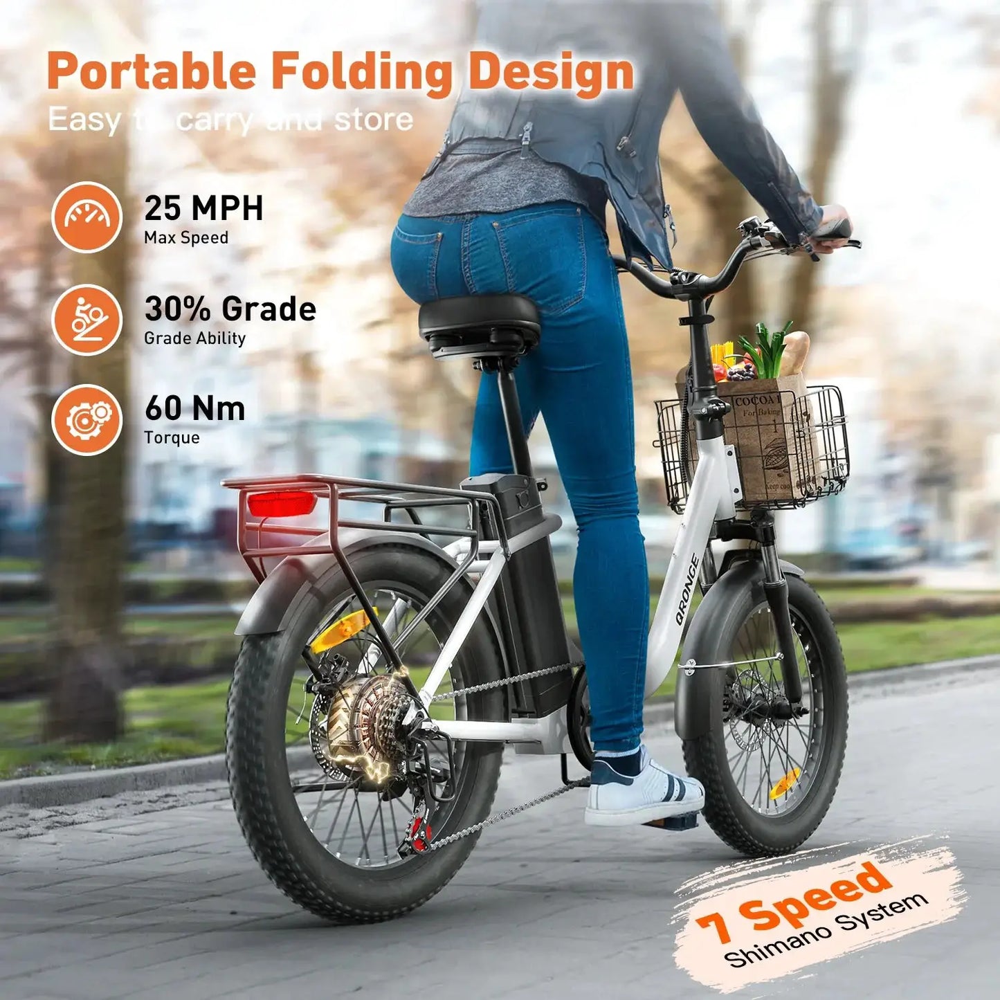 QRONGE 1000W Folding Electric Bike 70 Mile Range 20 Inch Fold by Beastly Survival Outlet