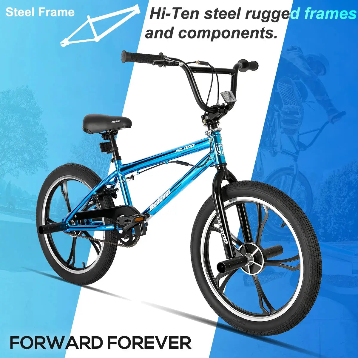Hiland 20 Inch Kids BMX Bike for Boys Girls Ages 5-12, 360 Degree Rotor Freestyle, 4 Pegs Single Speed Kid’s BMX Bicycle by Beastly Survival Outlet