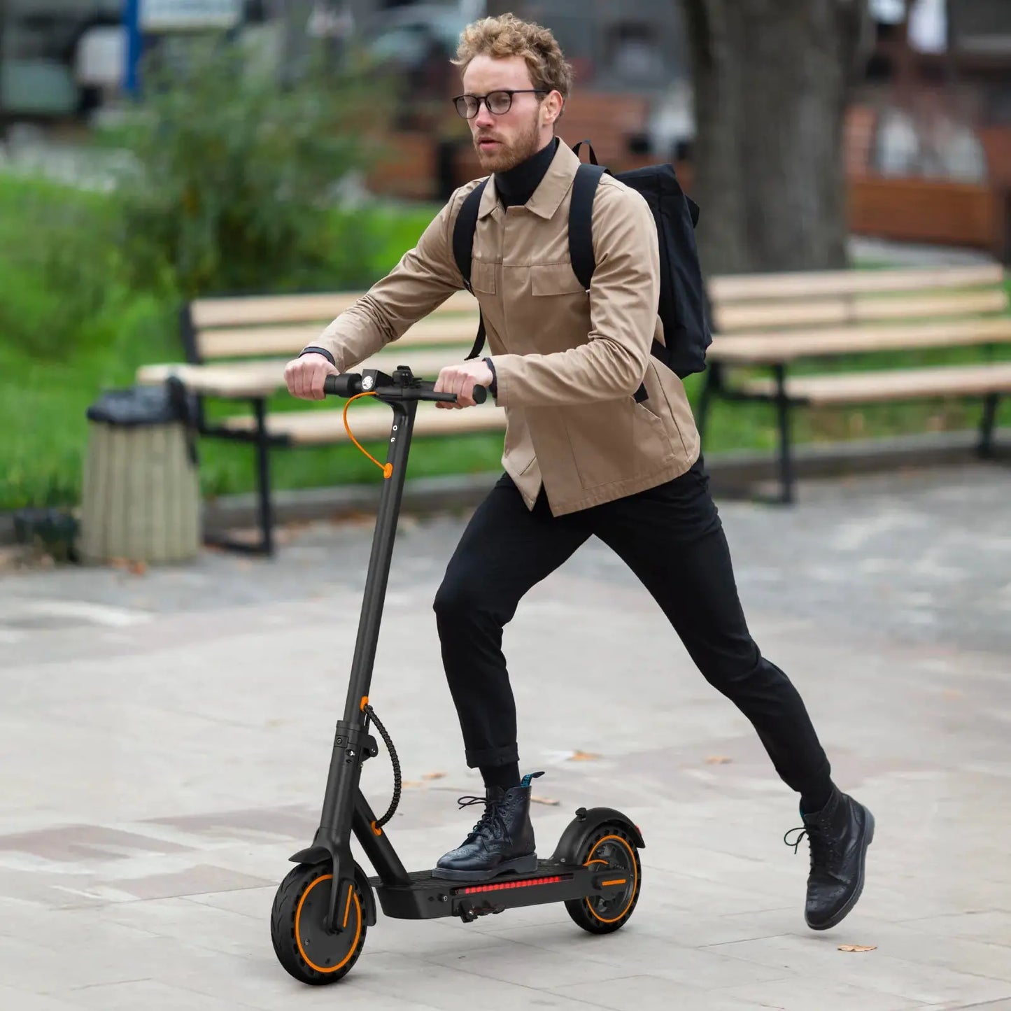 Electric Scooters for Adults & Teen, 550W Motor 19Mph Top Speed E-Scooter, 19 Miles Range, Folding W/Side Lights, UL2272 Dual Brake & App by Beastly Survival Outlet
