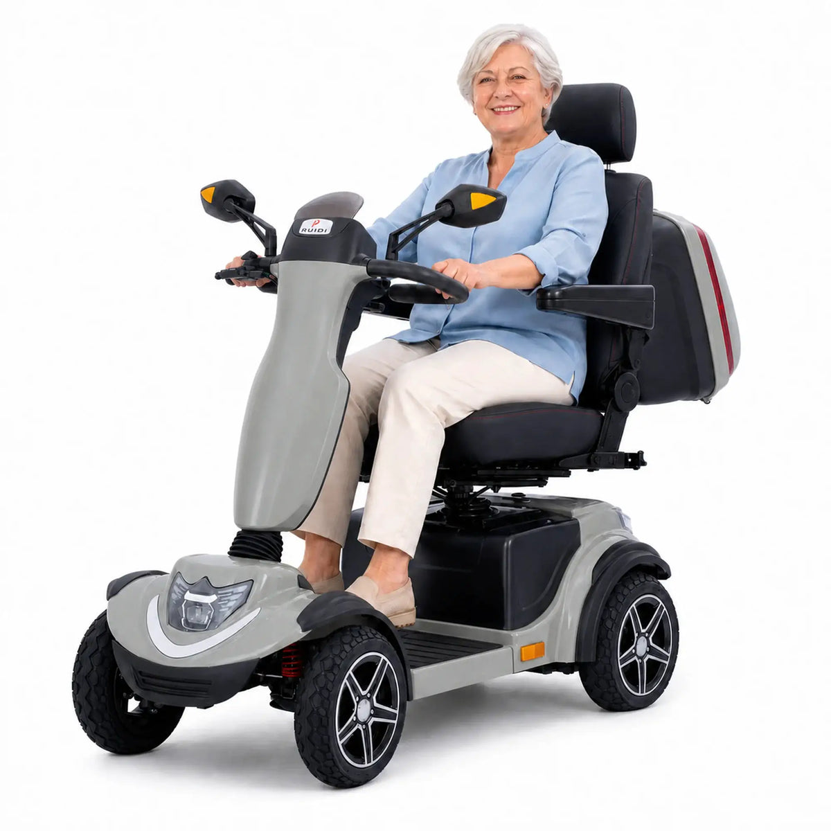 Unificare R4SE 4 Wheel Mobility Scooter For Seniors Heavy Duty Handicap Electric Scooter Keyless Start Bluetooth Audio Full Suspension With Lockable Removable Rear Storage Box by Beastly Survival Outlet Unificare R4SE 4 Wheel Mobility Scooter For Seniors Heavy Duty Handicap Electric Scooter Keyless Start Bluetooth Audio Full Suspension With Lockable Removable Rear Storage Box Beastly Survival Outlet