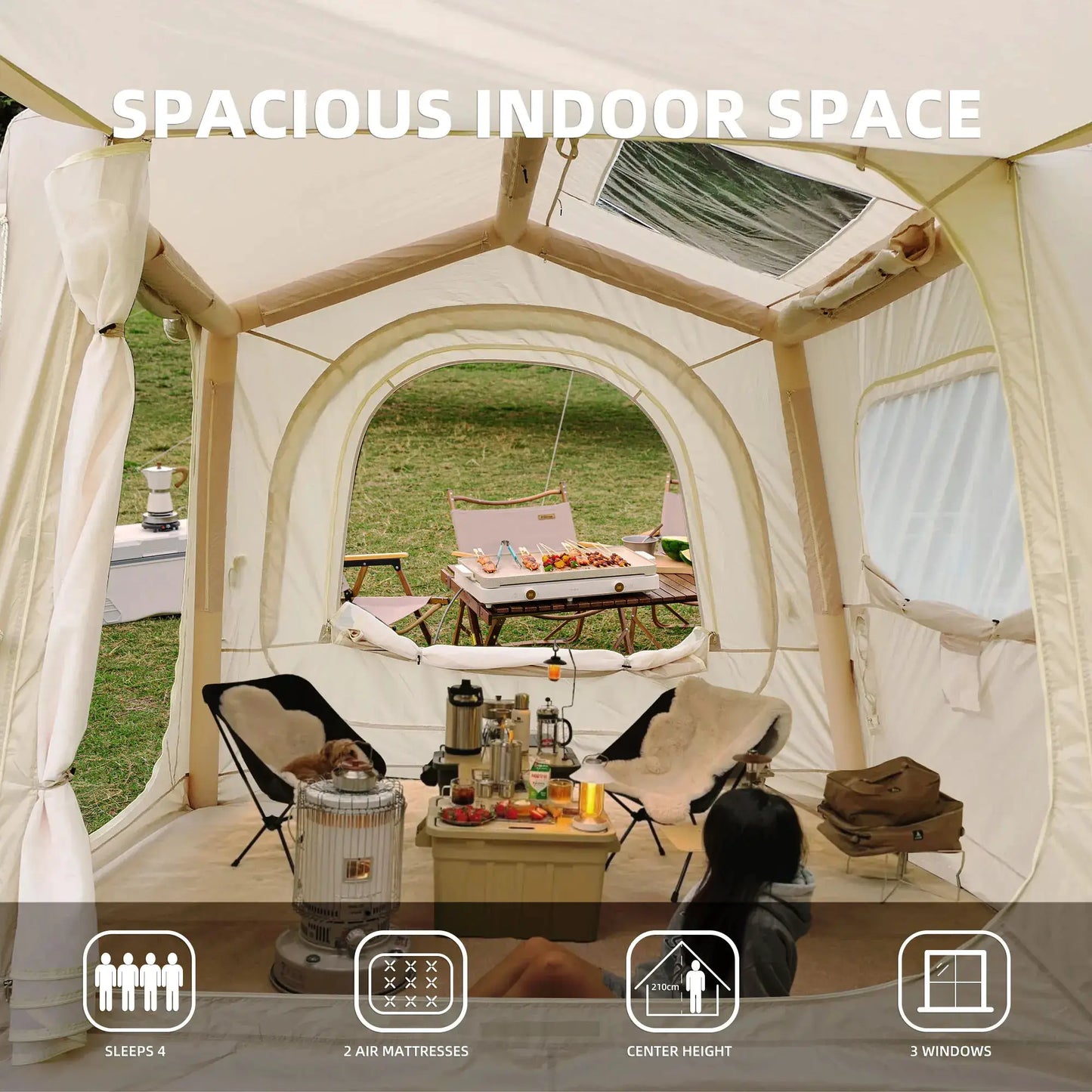 Inflatable SUV Camping Tent Easy Setup Waterproof Glamping 8 by Beastly Survival Outlet