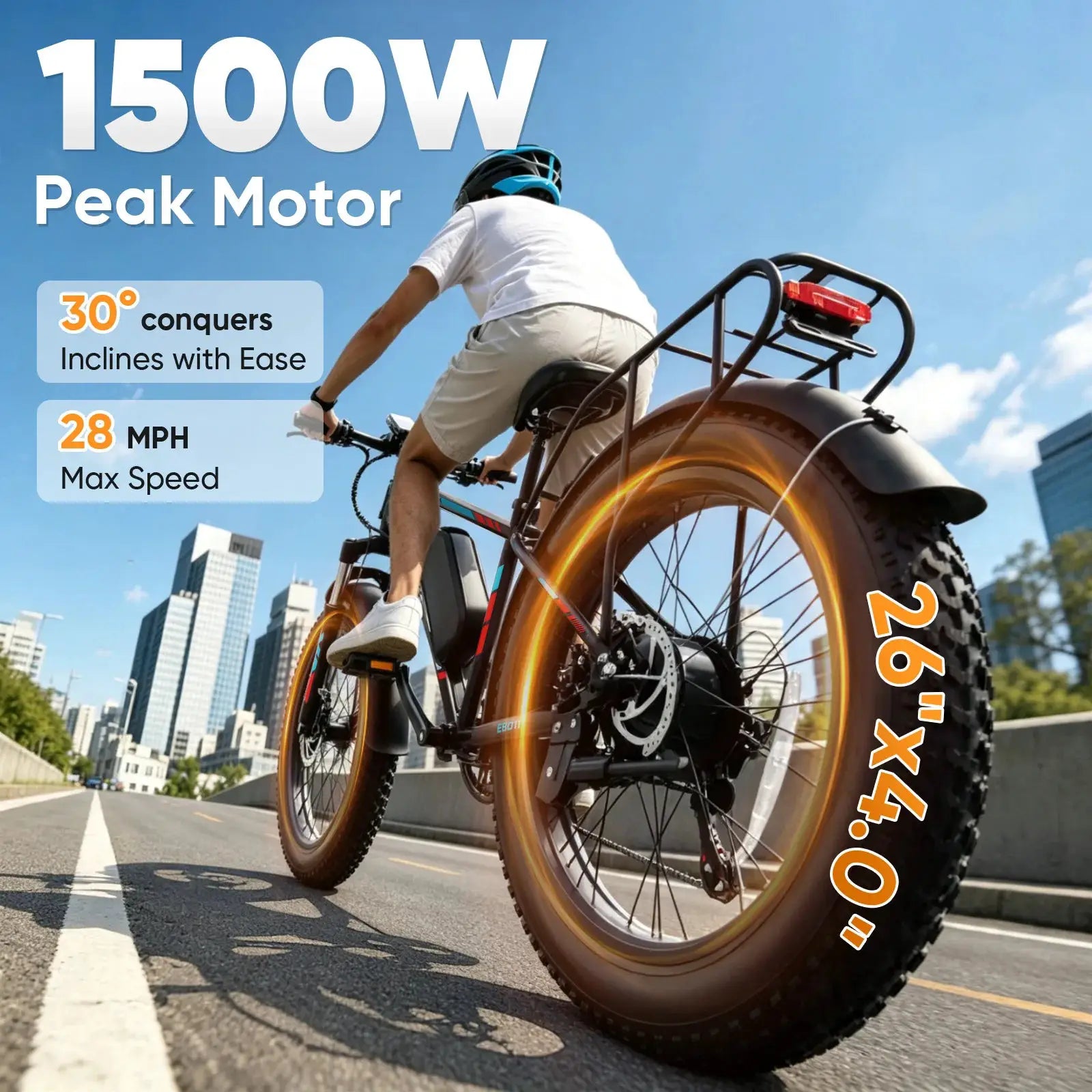 Spacewalk 1500W Peak Electric Bike for Adults, 48V 15Ah Removable Battery Fat Tire Ebike, 28MPH High Speed Long Range 60 Miles Electric Bicycle, 26×4.0 All Terrain Mountain E Bike with LCD Display & 7 Speed Gear by Beastly Survival Outlet