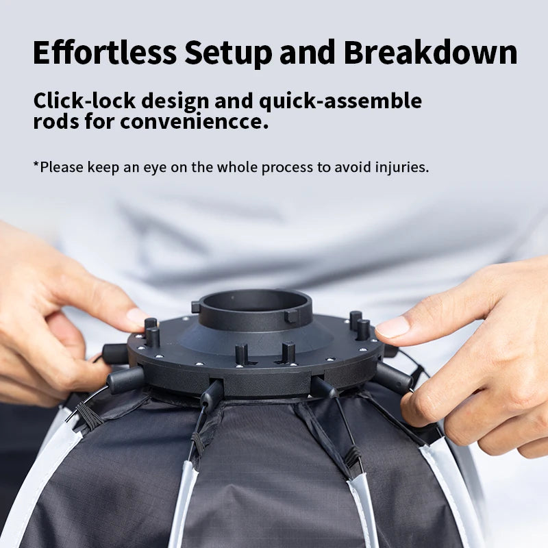 Ulanzi ASD30 30cm Octagonal Softbox With Mini Bowens Mount For 40W COB Video Lighting Kit