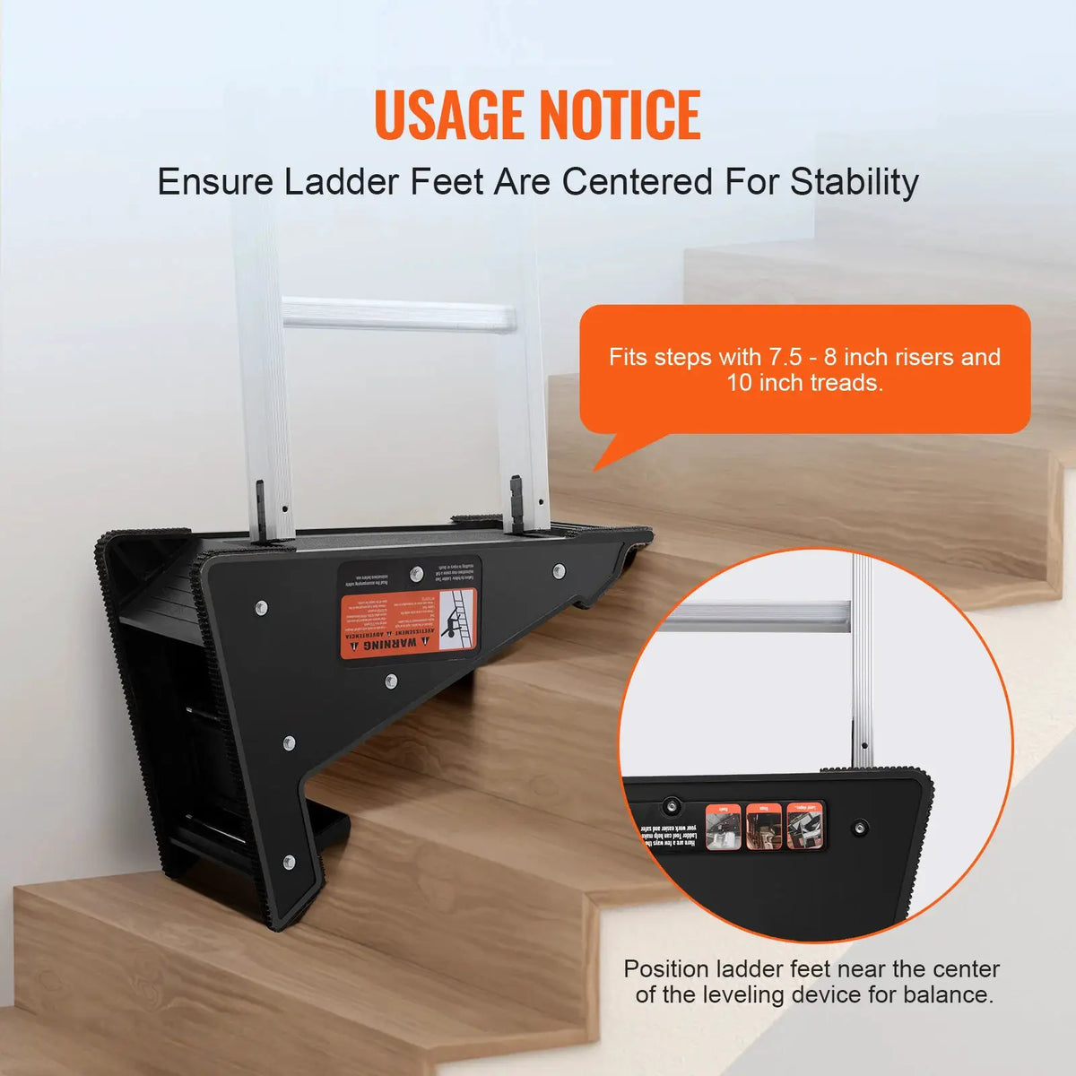 SucceBuy Ladder Levler 380lbs Load PP Ladder Leveling Tool Pitch Hopper Stair Ladder Stabilizer with Storage Easy to Use Stable by Beastly Survival Outlet