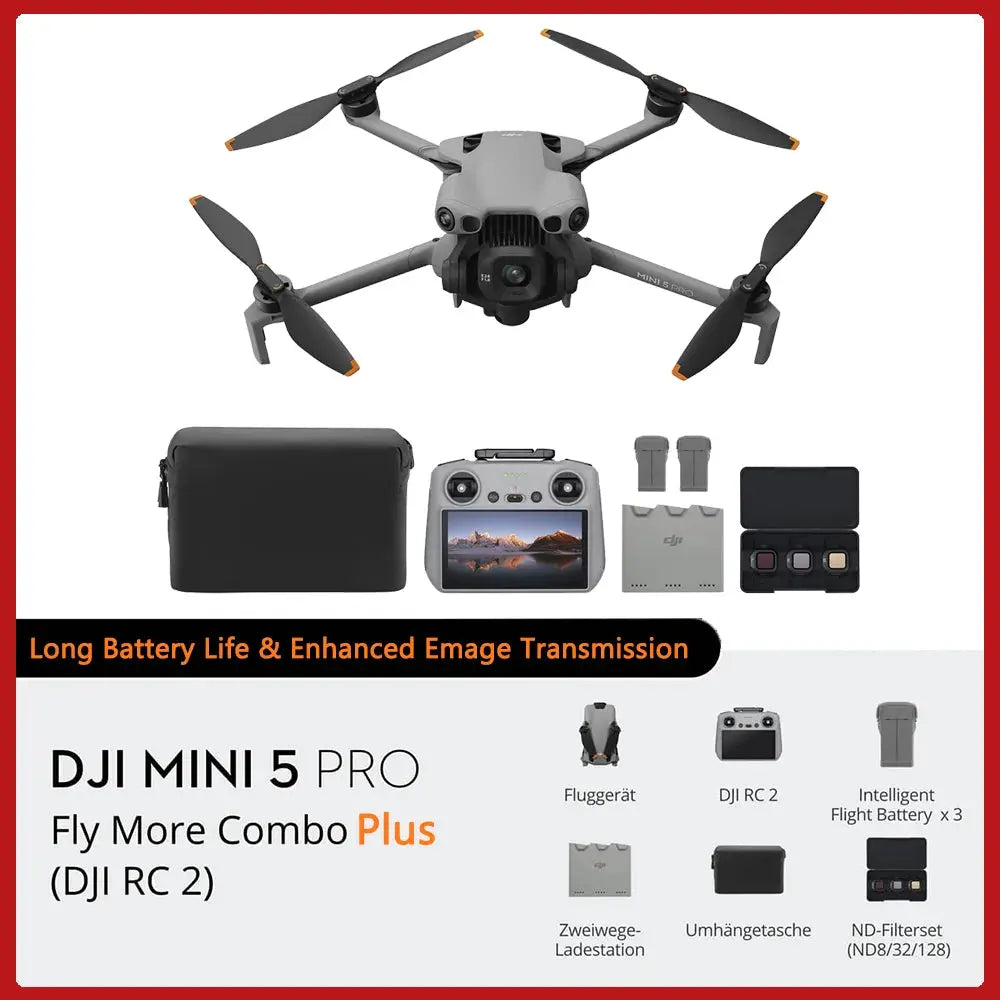 DJI Mini 5 Pro Camera Drones Ultra-Light Foldable Mini 5 Pro Drone with 1-Inch CMOS 4K Camera Omnidirectional Obstacle Sensing ActiveTrack 360° 225° Gimbal 20km Transmission for Beginners by Beastly Survival Outlet