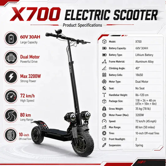 1200W-3200W Motor Electric Scooter for Adults 45-85km/h Speed 10 inch /11inch Tires E Scooter Patinete Electrico Skateboard by Beastly Survival Outlet