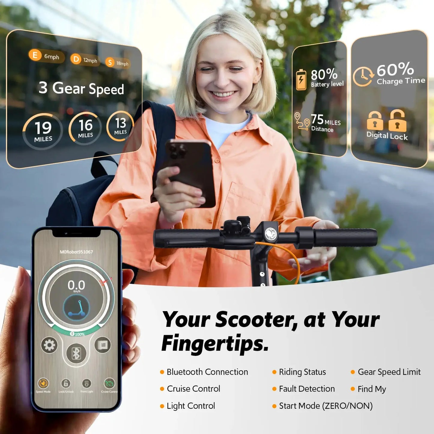 Electric Scooter for Adults, 550W Peak Motor & 19-Mile Range, 360° Lighting, Foldable E-Scooter with App Control by Beastly Survival Outlet
