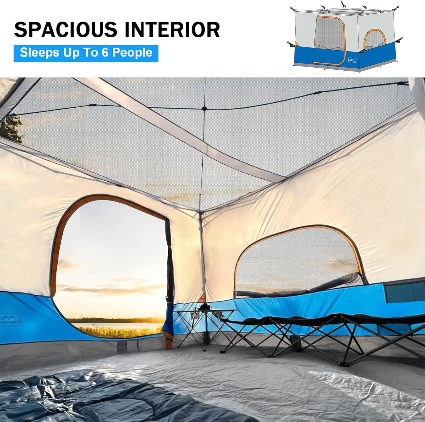 Camping Inner Tent for Pop Up Canopy with Vented Roof Design