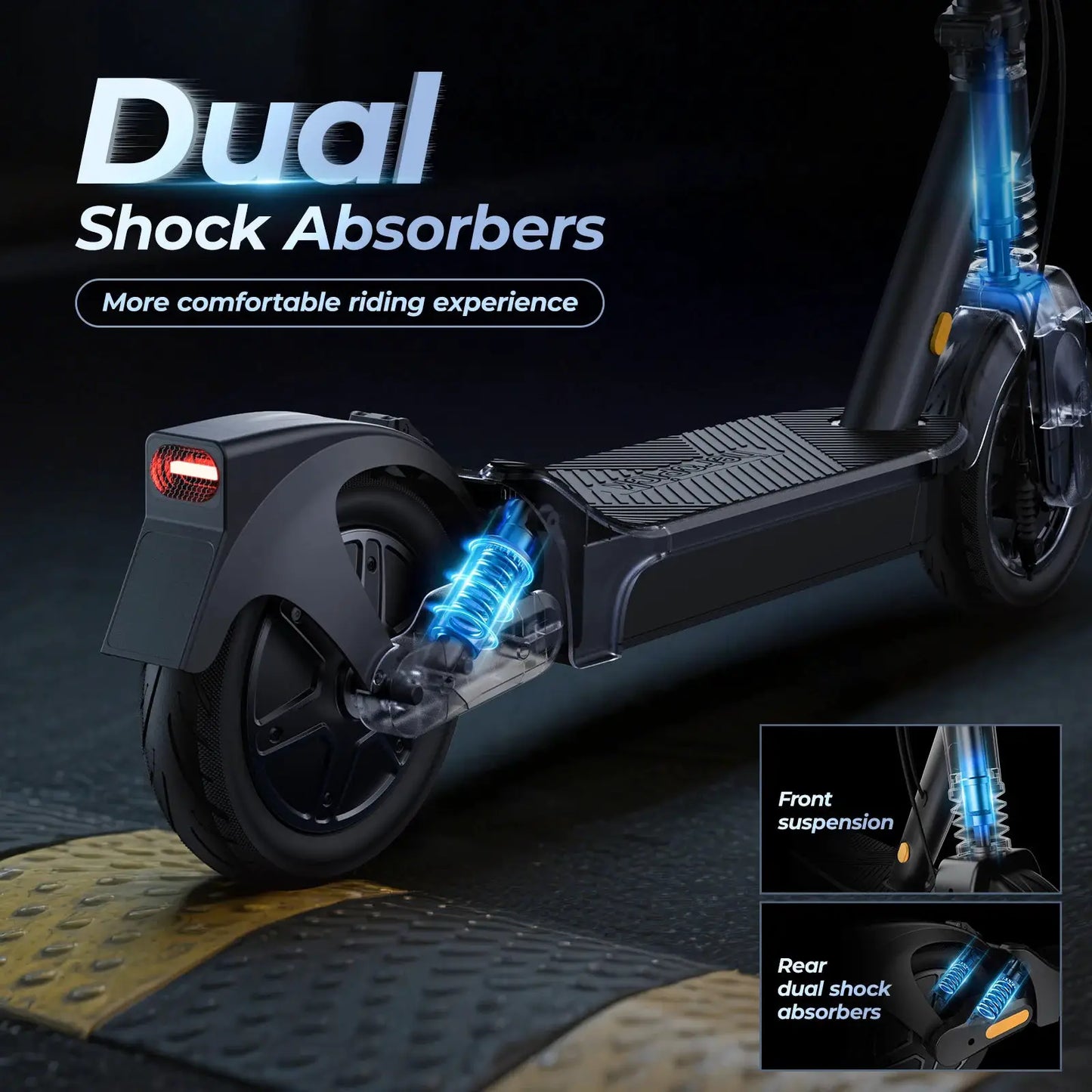 E10/8 Electric Scooter 1000/500W 20mph Max Speed 10"/8.5" Tire Folding E-Scooter 40/20miles Max Range Dual Suspension for Adult by Beastly Survival Outlet