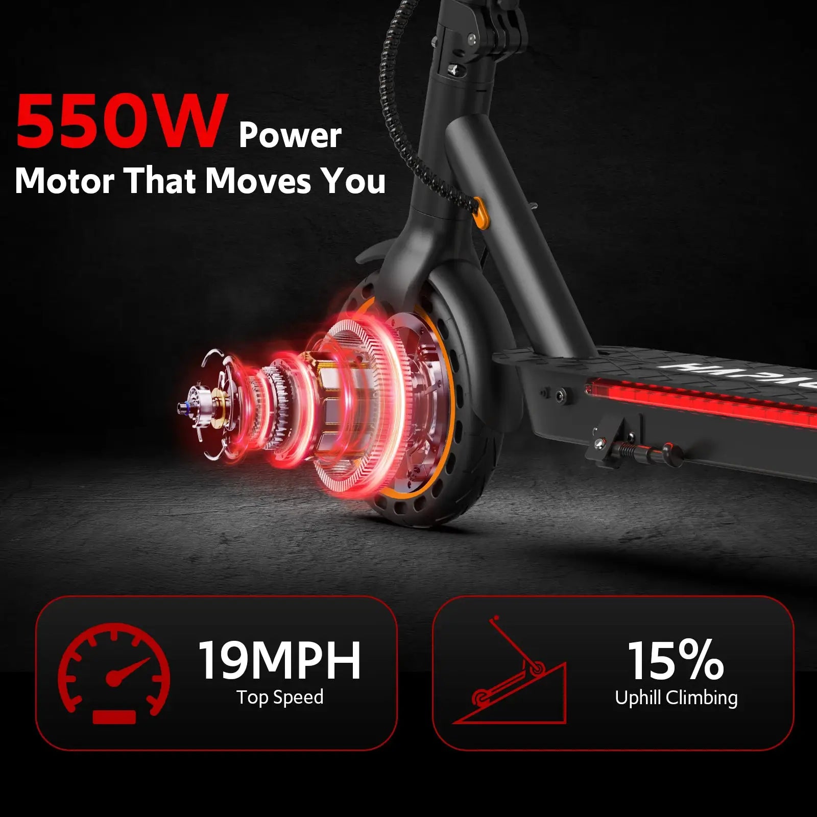 Electric Scooters for Adults,19 MPH 19 Miles Folding E-Scooter Built-in Side Lights, 550W Motor by Beastly Survival Outlet