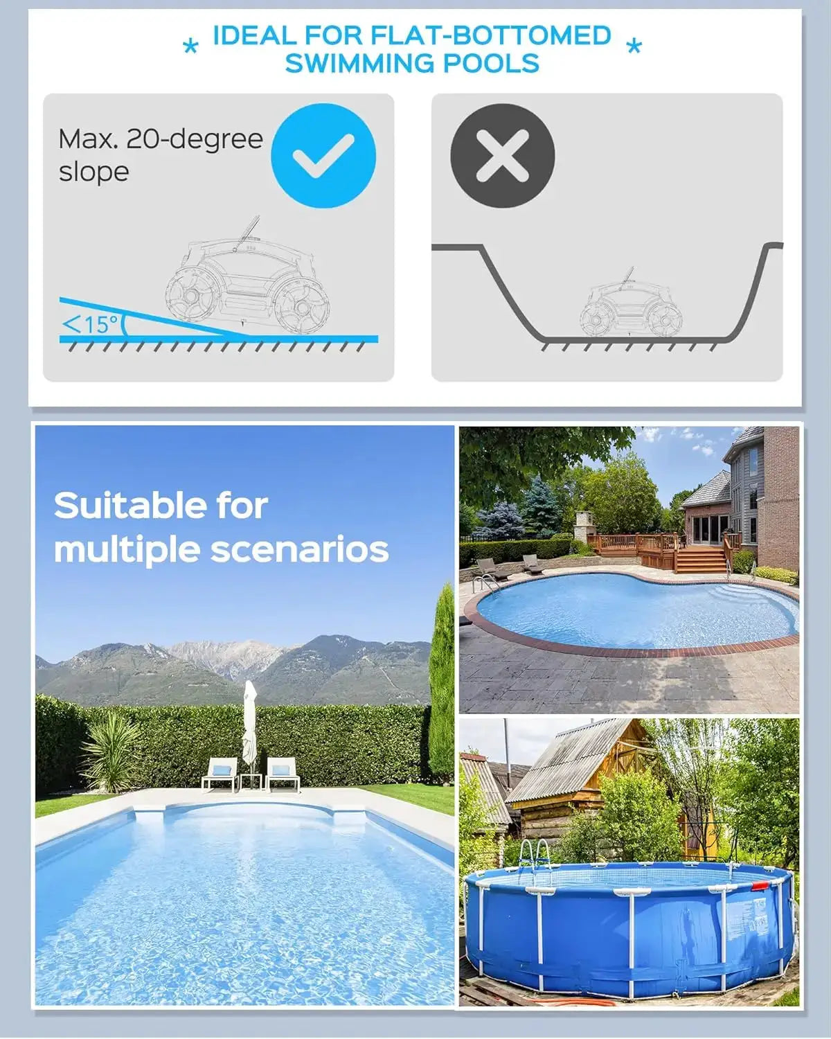 WY1103 Robotic Pool Cleaner, Cordless Pool Robot Vacuum with 50W Strong Suction,130 Mins Runtime, Self-Parking, Ideal, Custom by Beastly Survival Outlet