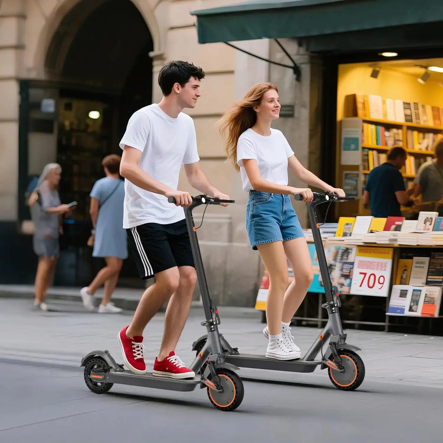 10inch Honeycomb Solid Tire Electric Scooter 500W 22MPH Smart APP Control Scooter Dual Shock-absorbing Anti-skid & Dual Braking System Folding E-Scooter for Commuting by Beastly Survival Outlet
