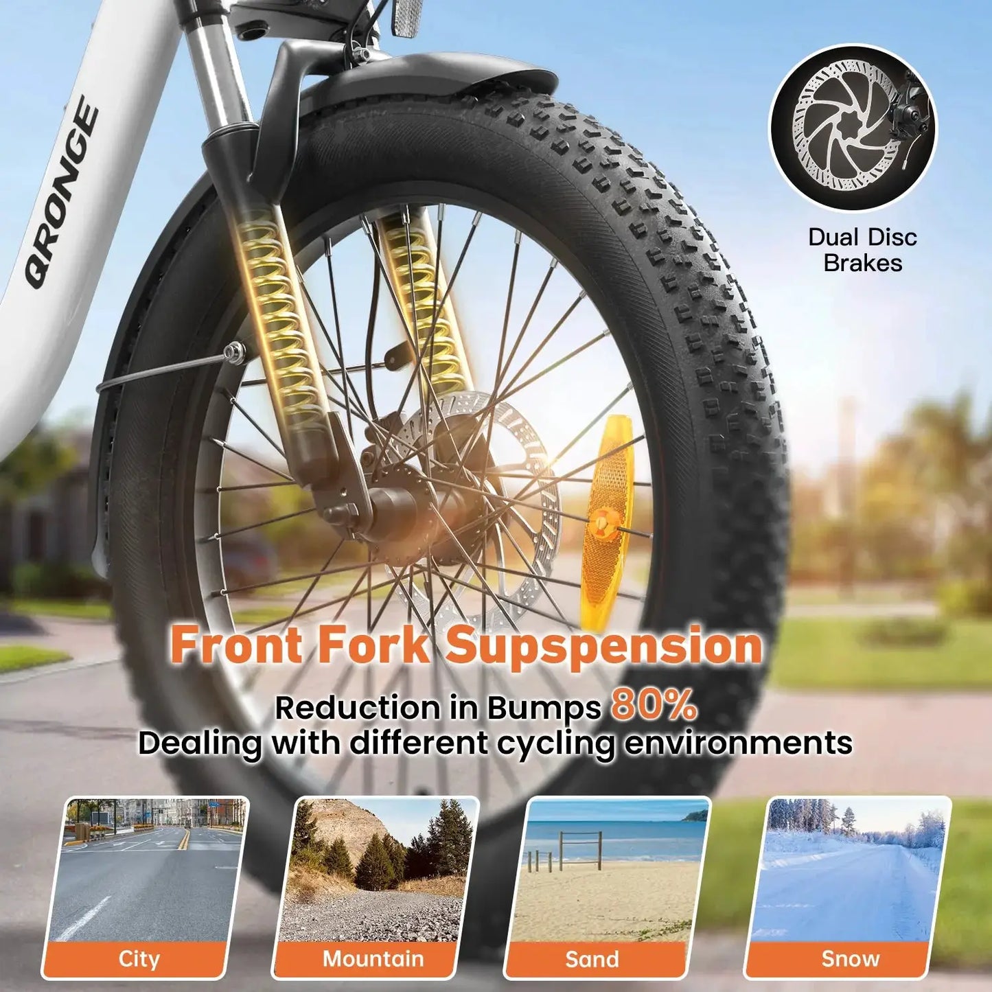 QRONGE 1000W Folding Electric Bike 70 Mile Range 20 Inch Fold by Beastly Survival Outlet