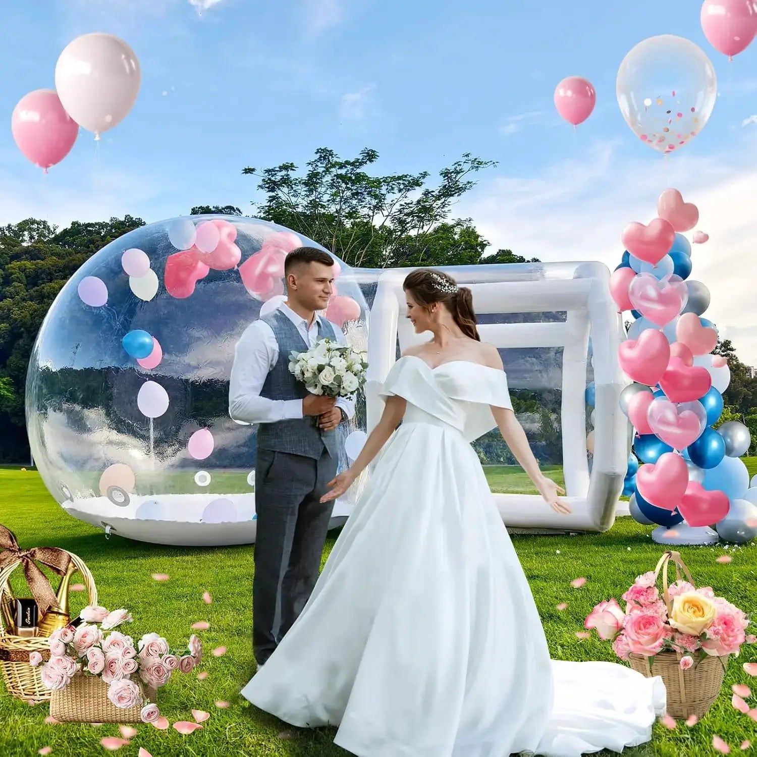 Clear Inflatable Bubble Dome With Tunnel For Party Fun Times by Beastly Survival Outlet