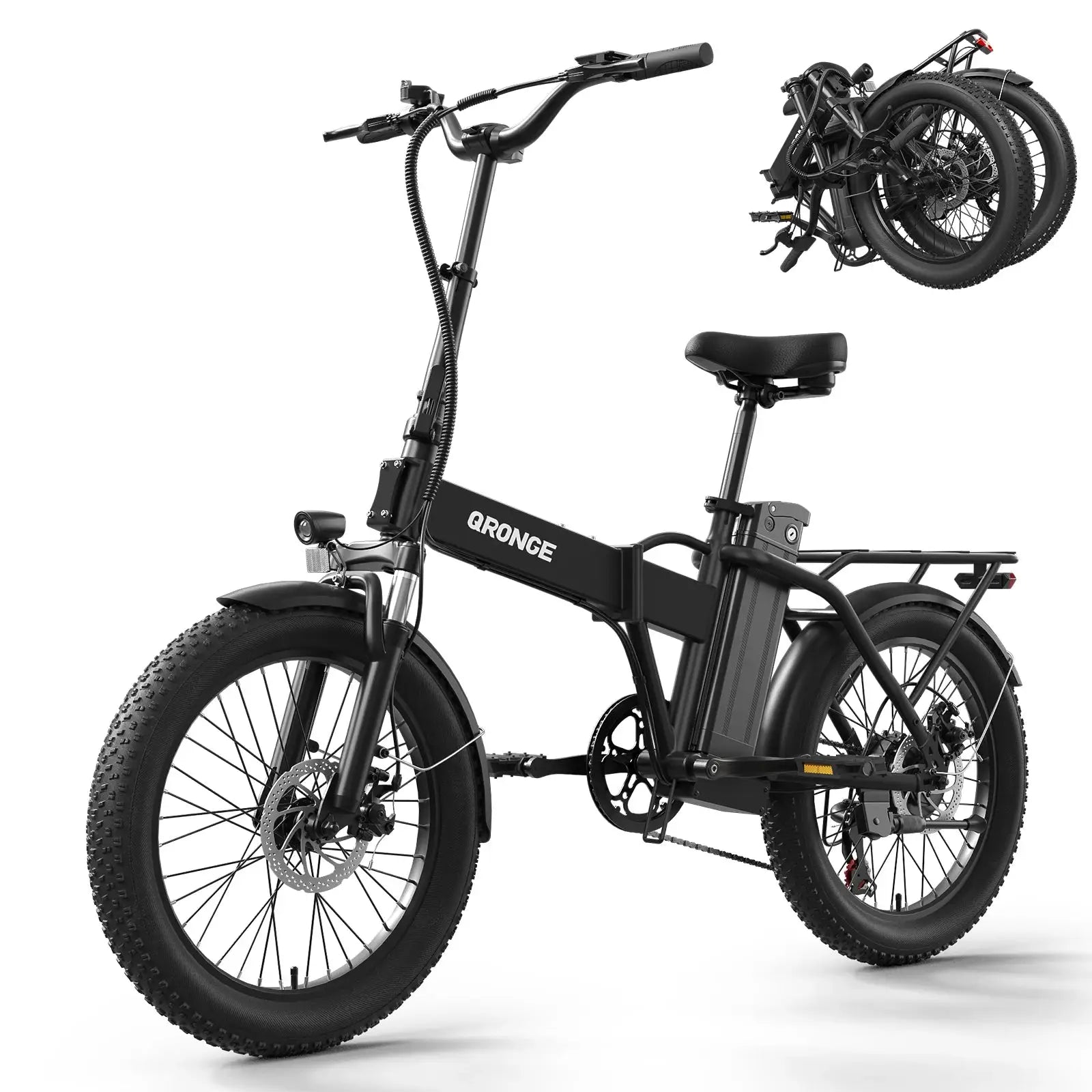 QRONGE Waterfall Foldable Electric Bicycles 1000W Peak 28 MPH by Beastly Survival Outlet
