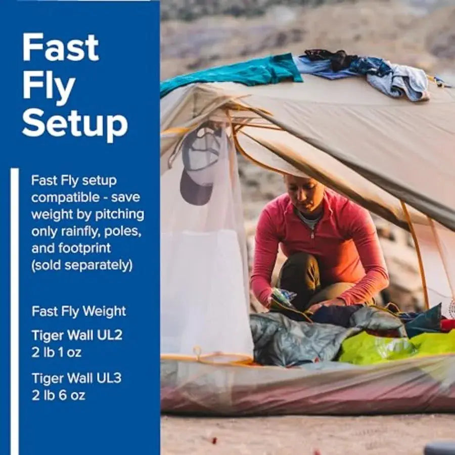 2 Person Tiger Wall UL Ultralight Bikepacking Tent with UV-Resistant Solution Dyed Fabric by Beastly Survival Outlet