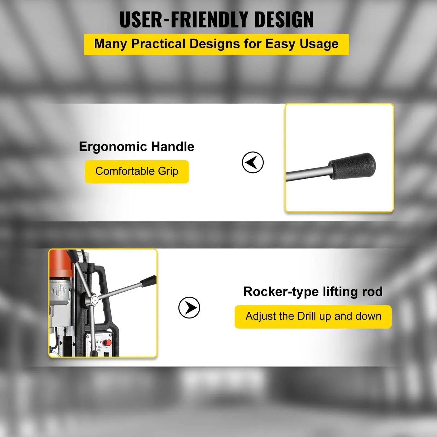 SucceBuy MD50 50mm Magnetic Drill Press Kit 1680W Electric Bench Drilling Machine 2900LBS Magnet with HSS Annular Cutter Bits by Beastly Survival Outlet