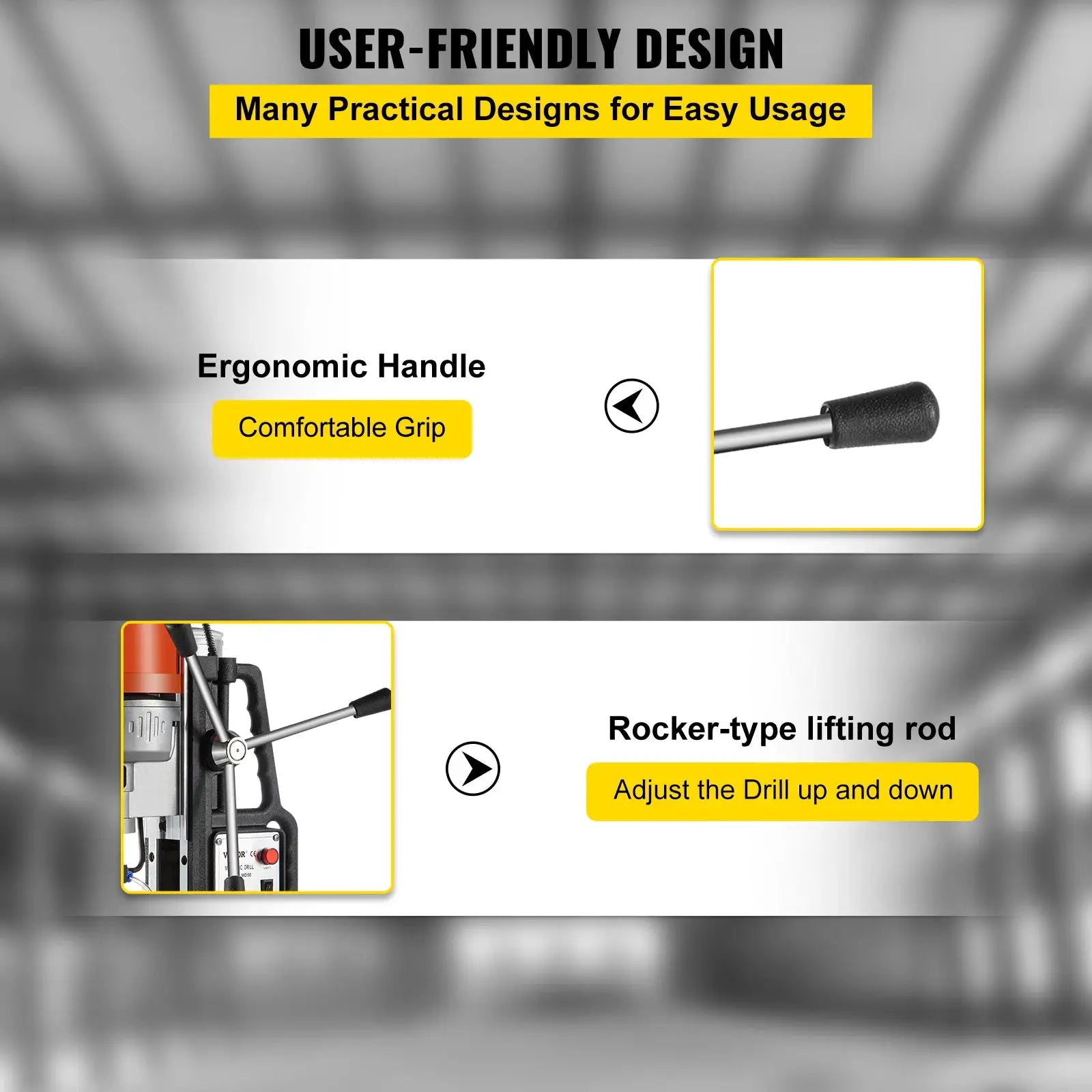 SucceBuy MD50 50mm Magnetic Drill Press Kit 1680W Electric Bench Drilling Machine 2900LBS Magnet with HSS Annular Cutter Bits by Beastly Survival Outlet