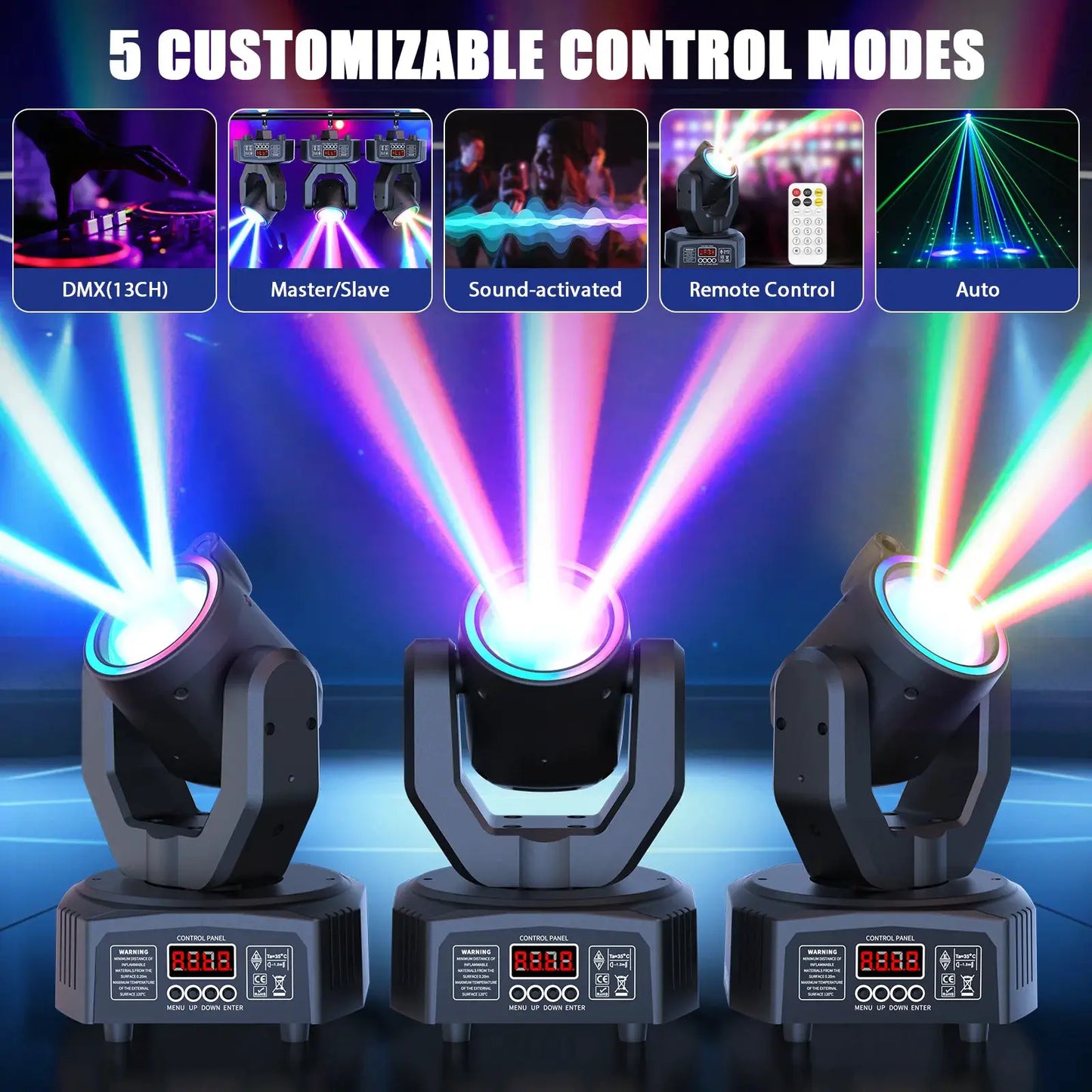U'King Mini 30W Spot Beam Moving Head Light LED 4IN1 RGBW Effect Strobe Stage Light DMX Sound Activated DJ Disco Bar Party Light by Beastly Survival Outlet